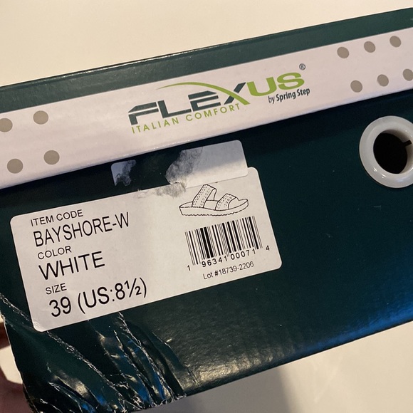 Flexus by Spring Step SZ 8.5 Bayshore White Slides Sandals NIB - Picture 4 of 14